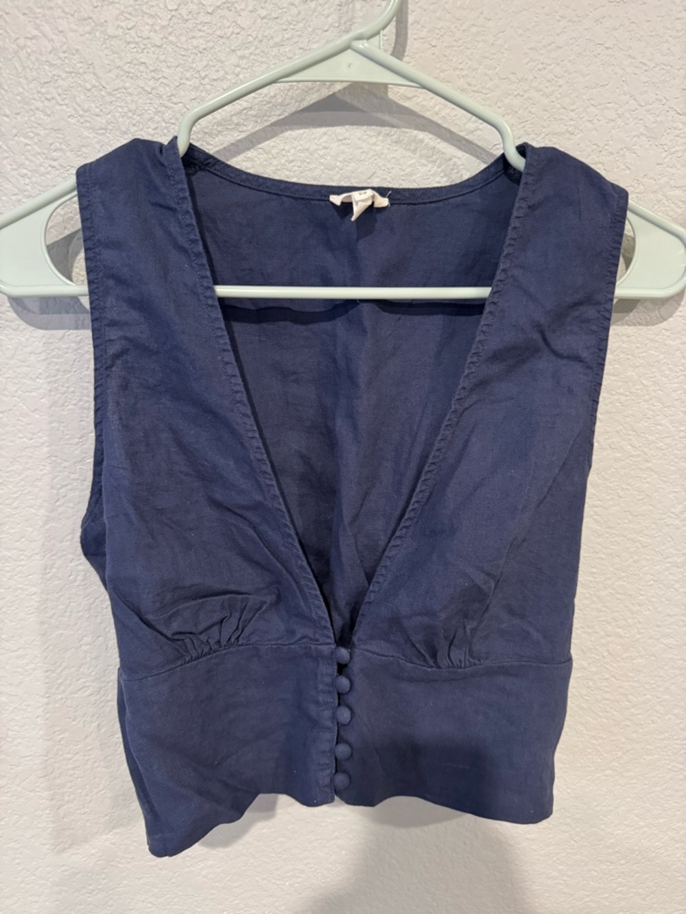 aerie Navy V-Neck Button Front Camisole Vest